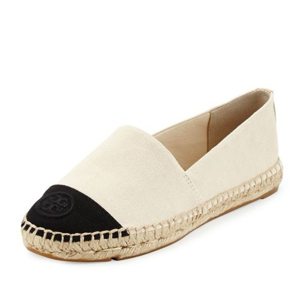Tory Burch canvas color block flat espadrille Dulce de leche